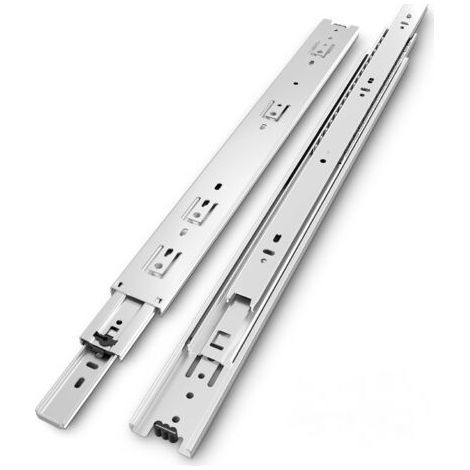 Silver drawer slide, load capacity up to 45 KG, zinc plated, with ball bearing 350mm Extension, 1 Pair (2 pieces) (1/5)