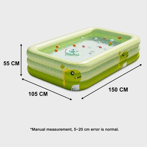 Piscine gonflable (150x105x55cm), piscine hors-sol détachable, grande piscine pour fêtes familiales, jeux de plein air. (1/5)