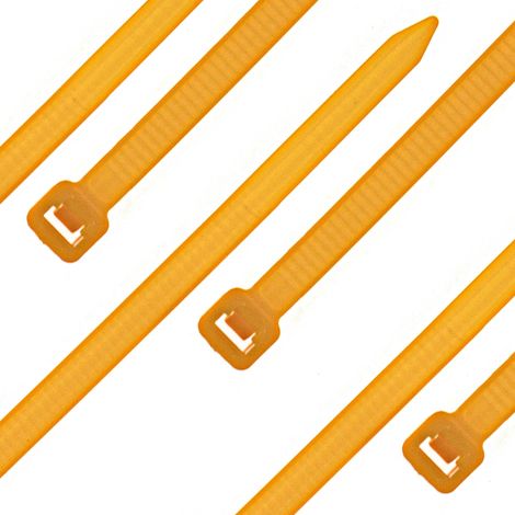 Lot de 100 serre-câbles - Orange - 380 x 4,8 mm - Indéchirable jusqu'à 22,7 kg - Nylon PA6.6 - Autobloquants - Lot de serre-câbles pour la gestion des câbles, la maison, l'atelier et l'industrie (1/3)