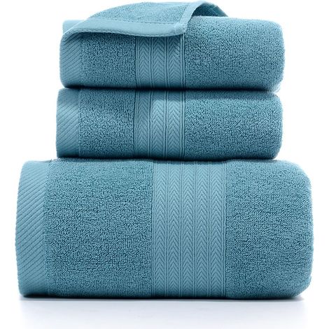 Ensemble de serviettes - 2 serviettes de toilette, 1 serviette de bain, absorbantes et douces, pour un usage domestique