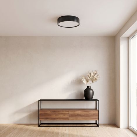 Plafón de Techo de Metal Negro d18 LED  Serie ALMUDENA (1/5)