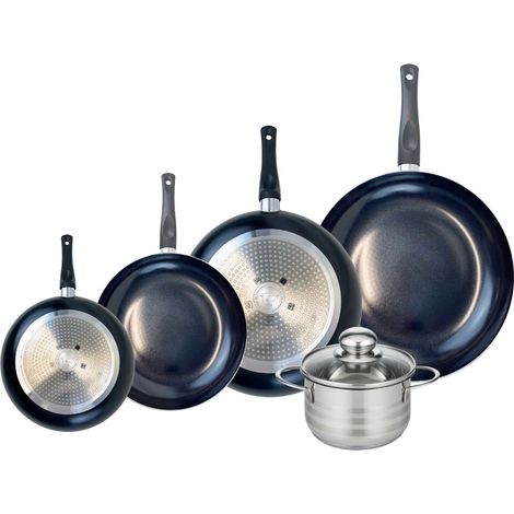 Ensemble de 4 Poêles de cuisson 20, 24, 28 et 32 cm et 1 faitout 16 cm Elo Prima Brillant (1/5)