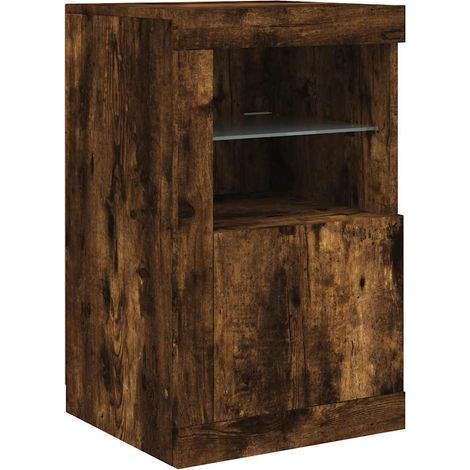 Maison Exclusive - Armadietto con Luci LED Rovere Fumo in Legno Multistrato