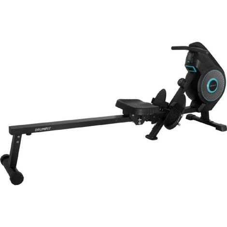 Cecotec Máquina de Remo Plegable de Resistencia Combinada: Aire y Magnética con Pantalla LCD Drumfit Rower Eolo Magno. 8 Niveles de Resistencia Regulables Manualmente, Ruedas, Correas de Sujeción