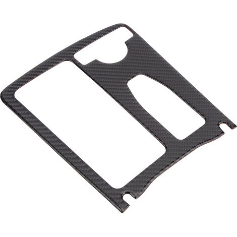 Élégante garniture de porte-gobelet en fibre de carbone pour Mercedes Classe C W204 (2007-2013), habillage intérieur premium, kit de 2 pièces, noir, résistant et facile à installer (1/5)