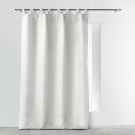 Douceur D'Intérieur – Rideau à passants en tissu blanc 140 x 260 cm – 100% polyester – Finition ourlets – Lavable en machine à 30° (1/5)