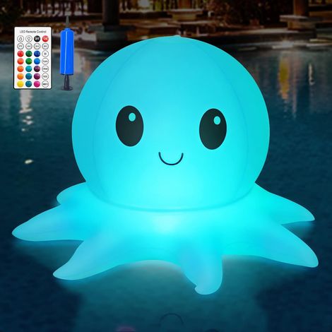 Lumières solaires de piscine, lumières gonflables télécommande, Pieuvre flottante lumières de piscine 16 WRGB couleurs, IP68 étanche qualité premium, décor extérieur piscine jardin fête 1 pack (1/5)