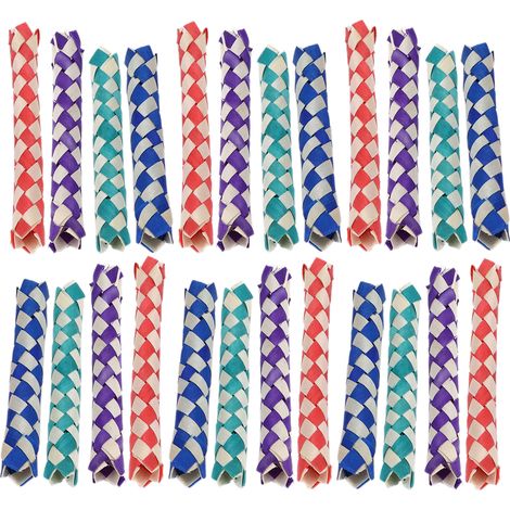 Eosnow 24pcs Finger -Fallen Vögel Papageien kauen Spielzeug Chinese Bambus DIY für Kinderpartys