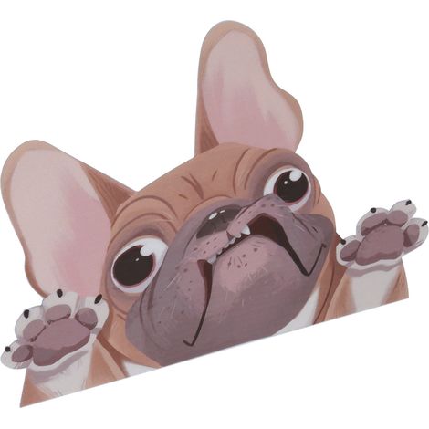Autocollant voiture chien mignon 22x16cm PVC imperméable déco fenêtre auto marron, sticker animal personnalisable découpable (1/5)