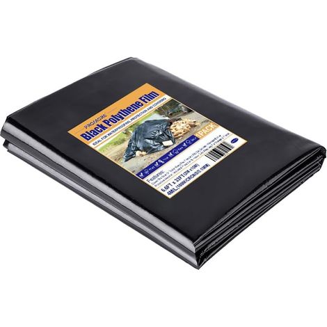 2 x 10M Bâche en Plastique Polyéthylène Noir très épaisse Protection 1.85KG (1/5)