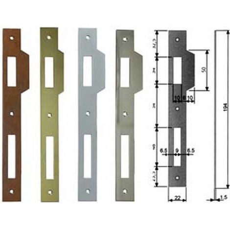 5PZ CONTROPIASTRA CON ALETTA PER SERRATURA PATENT A BUSSOLA BORDO QUADRO - acci