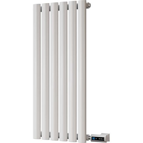 Omeara - White Horizontal Electric Radiator H800 x W348mm Single Panel 200w Thermostatic WIFI - Feet Included (1/2)