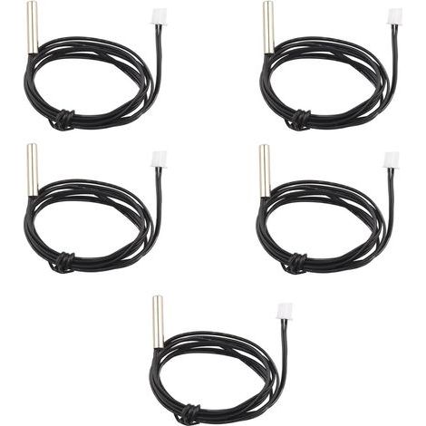 5er-Pack NTC-Temperaturfühler (10 kΩ), 1 m wasserdichtes Kabel, Sensor für Klimaanlage und Kühlschrank (1/4)