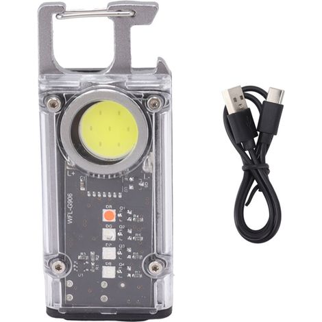 Mini COB Work Light 8 Mode Portable Rechargeable Magnetic Hook Pocket Flashlight Multifunction Bottle Opener Emergency Light (1/5)
