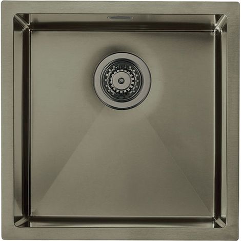 Lavello IRIDE F3" 1 vasca ACCIAIO INOX Finitura: GUN METAL, incasso: slim, sottotop e filotop, 45X45 prof. 19 (1/2)