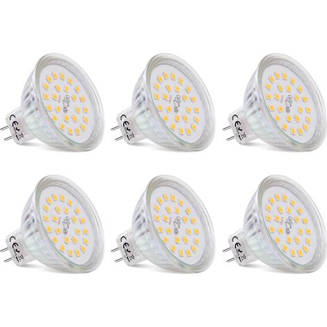 Spot LED MR16 culot GU5.3, blanc chaud 2700K, 3,8W équivalent à 40W halogène, spot LED GU5.3 12V non dimmable 430 lumens (1/5)