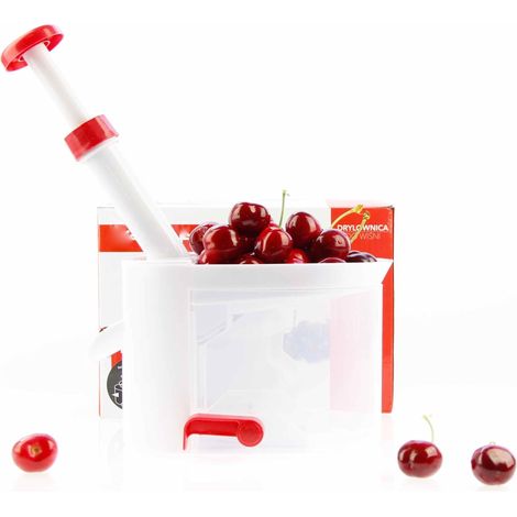 DÉNOYAUTEUR À CERISES, OLIVES ET OLIVES AVEC VENTOUSE, RÉCIPIENT ANTIDÉRAPANT (1/5)