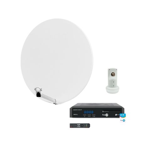 Pack HDSAT Parabole satellite fibre composite Blanche 85cm + LNB Single + SIRIUS 3 Récepteur TV Satellite HD + Carte (1/5)