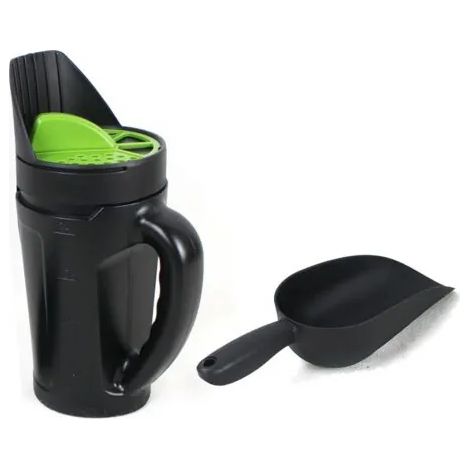 Épandeur de sel multifonctionnel pour jardin, pelouse et légumes, avec pelle (1/3)