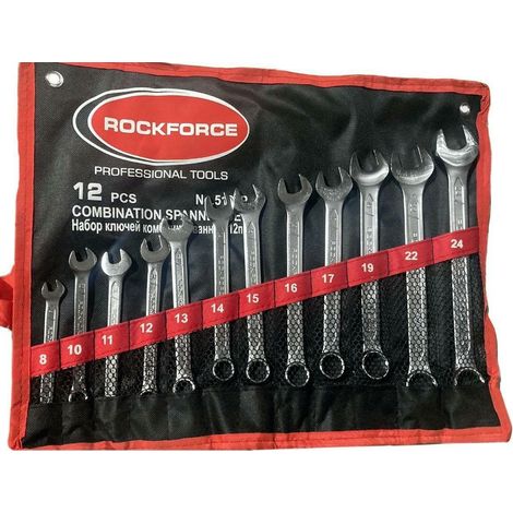 Rockforce Set di 12 chiavi combinate ergonomiche