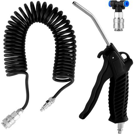 APEX Pistolet de Soufflage d'air 5m,Air Comprimé Tuyau Spirale,Tuyau Flexible Camion pour Nettoyage Poussière Prise (1/5)