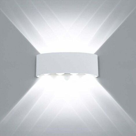 BUNTHAUS Moderne LED-Deckenleuchte, wasserdichte Wandleuchte aus Aluminium, runde Leuchte, für Flur und Korridor im Innen- und Außenbereich, 8 W, Weiß