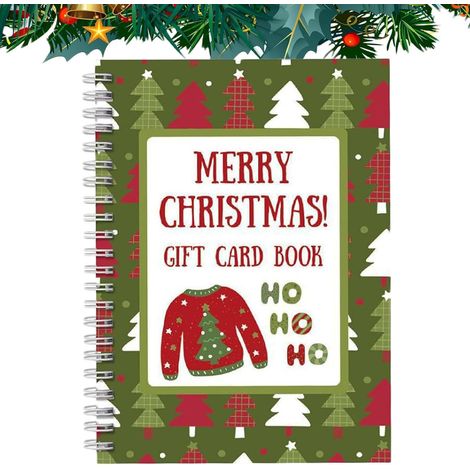 Album photo de Noël à spirales à faire soi-même, avec enveloppes, idéal pour les étudiants, les amis et les collègues. Format : 130 x 180 mm. Motifs personnalisés disponibles.