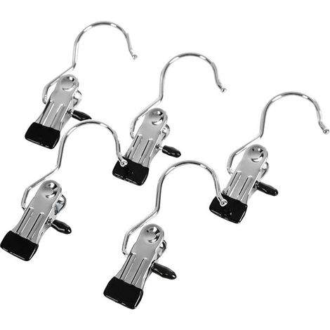 Lot de 50 cintres en métal, avec pince et encoches, crochets rotatifs, clips coulissants plastique (1/5)