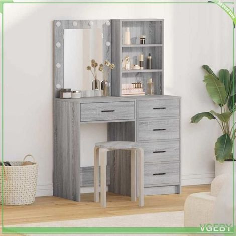 3334205 Table de Toilette 2 pcs Gris 50 x 41 x 135 cm Bois d'ingénierie 7291712449925 (1/5)