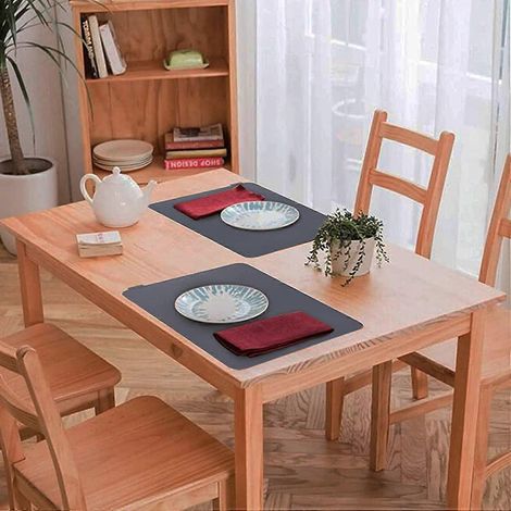 Sets de table en silicone lavables, résistants à la chaleur et imperméables, 40 x 30 cm. (1/4)