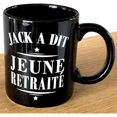 Tasse - KEIN NAME - Jack sagte Junger Rentner - Schwarz - Porzellan - Zylindrisch
