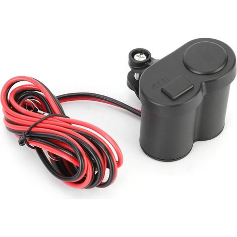 Accendisigari universale 2 in 1 per moto, con porta di ricarica USB e spina impermeabile. (1/4)