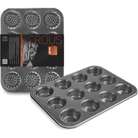 Ibili Teglia per muffin argento 12 cavità 35 cm