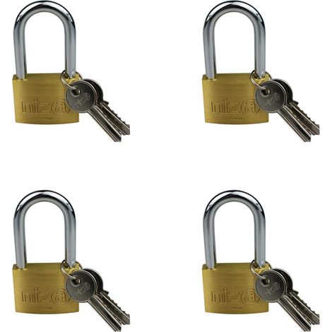 4er Set Vorhängeschlösser 50mm Bügelschloss Kofferschloss gr.Bügel Kellerschloss