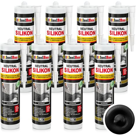 Neutralsilikon Naturstein Silikon Sanitär Marmor Inn/Auß 8 x 300ml Schwarz (1/5)