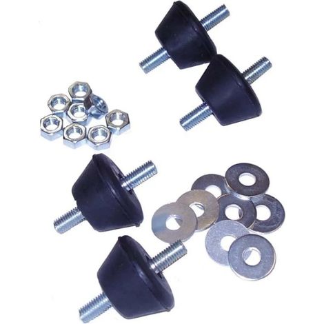Plots anti-vibratiles 4AS04 – Lot de 4 – Capacité 320 kg – Caoutchouc naturel – Base hachurée pour éviter les glissements – EID (1/4)