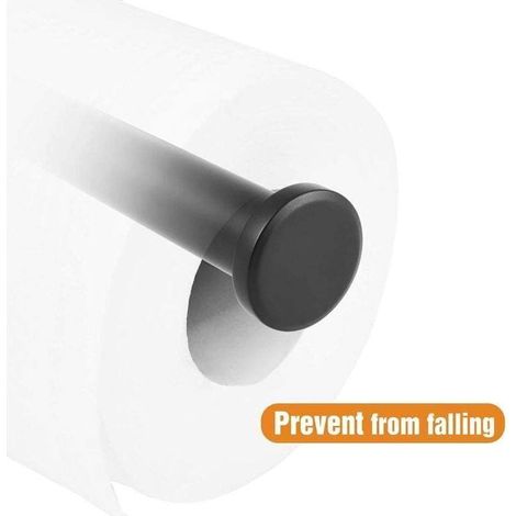 Porte Rouleau Papier Toilette Noir, Support Papier Toilette Mural pour Salle de Bain, Acier Inoxydable SUS 304, Derouleur Papier Toilette WC (Noir Mat)