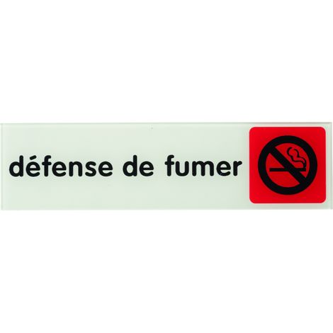THIRARD - Plaque de signalisation Défense de fumer, plexiglass adhésif, 170x45mm - THIRARD (1/5)