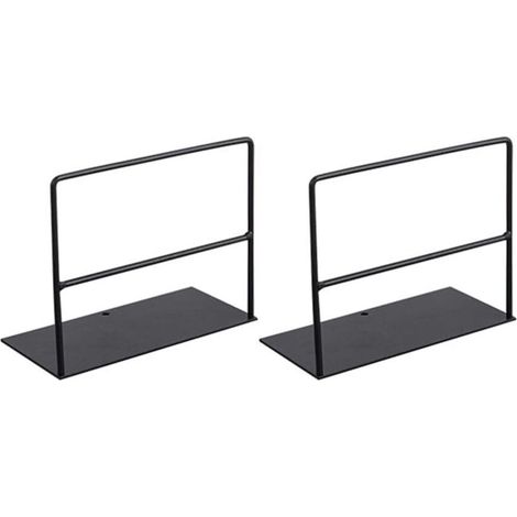 1 Paire de Serre-Livres en Fer forgé Support de Livre Simple Bureau Support de Magazine Noir