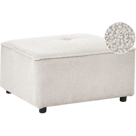 Otomana rectangular de bouclé sala de estar estilo moderno blanco crema Axebo (1/5)
