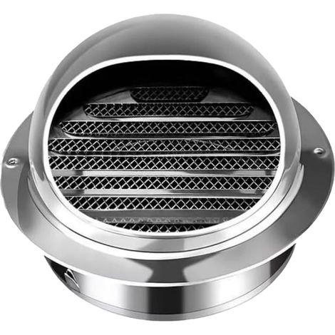 120mm Grille d'Aération Ronde Grille Ventilation Hotte, Bouchon Rond en Acier Inoxydable 304 Avec/Maille (1/5)