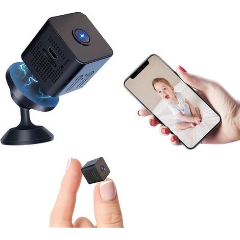 Minicámara espía inalámbrica oculta，WiFi，HD 1080p，Cámara de vigilancia para niñera con visión nocturna y detección de movimiento (1/2)