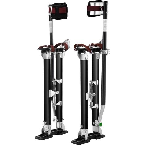 Échasses pour Cloison Sèche Réglables 61-101,6 cm Échasses Plaquiste Alliage d'Aluminium Charge 103 kg Pieds 27-29 cm Genouillères de Protection pour Travaux Peinture Déco Maison Plafond Noir (1/5)