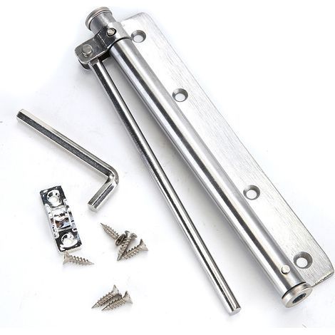 Türschließer aus Edelstahl, einstellbare Schließkraft, automatisches Schließen, Kernsäulendurchmesser 16 mm, leicht und robust, langlebiger Türschließer mit silberner Feder (1/5)