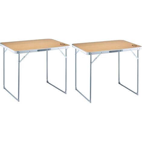 Lot de 2 tables de camping pliables 4 places - O'Camp - Forme valise - 80 x 60 x 70 cm (1/5)