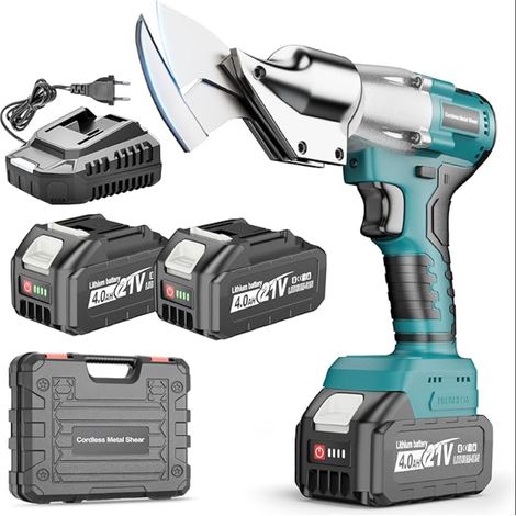 Cisaille Tole sans fil Compatible avec 18V, Tête Rotative à 360°, Grignoteuse Metal Tole, Droit ou Courbé Couper, Cisaille Electrique avec Batteries (1/5)