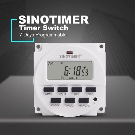 220V Minuterie SINOTIMER Hebdomadaire 7 Jours Programmable Contrôle Numérique Interrupteur 8 Réglage ON / OFF (1/4)