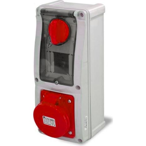 Presa interbloccata verticale con sezionatore, con fondo, con barra DIN, 380V, 5 poli, 32A, IP54 - Rosi 16.3434R6D (1/2)