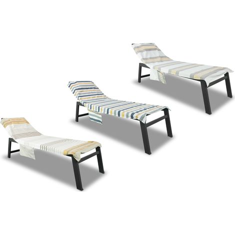 Telo Mare Lettino Spiaggia Piscina Con Cuscino E Tasche Modello Gold, misuraTelo MarecoloreBlu-Gold (1/5)
