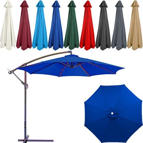 Toldo de repuesto universal para sombrilla de patio de 10 pies y 8 varillas, fundas portátiles para sombrillas, cubierta superior (rojo, 6.5 pies 6 varillas) (azul joya, 6.5 pies 8 varillas) (1/5)